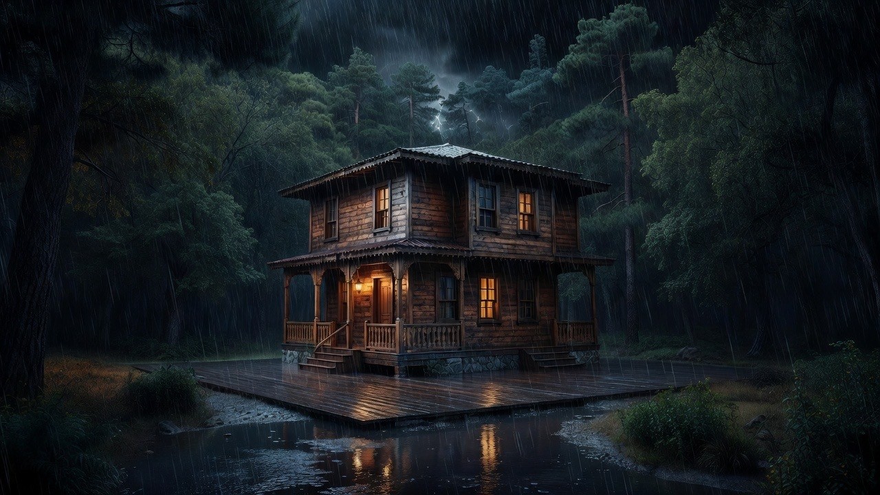 2 Hours of Soothing Rain Sounds on a Cozy Forest Cabin | Relaxing ASMR for Deep Sleep &Stress Relief