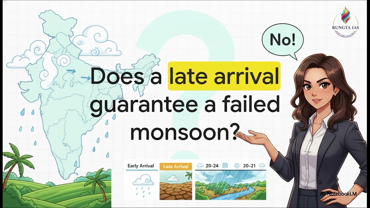 ⚠️ Weak Monsoon Alert! El Ni&ntilde;o, Drought Risk & India's Farm Crisis Explained | Rungta IAS