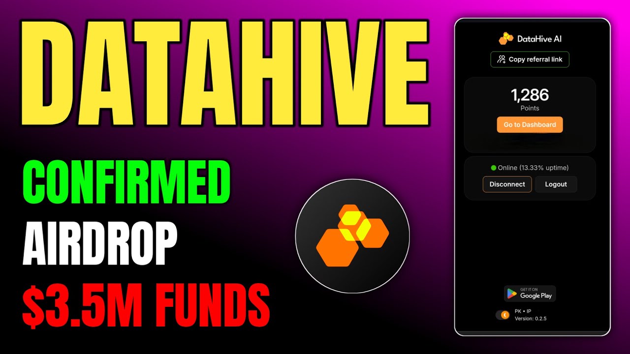 DataHive Airdrop Full Guide | Backing, Funding, App Review & Extension Mining Explained