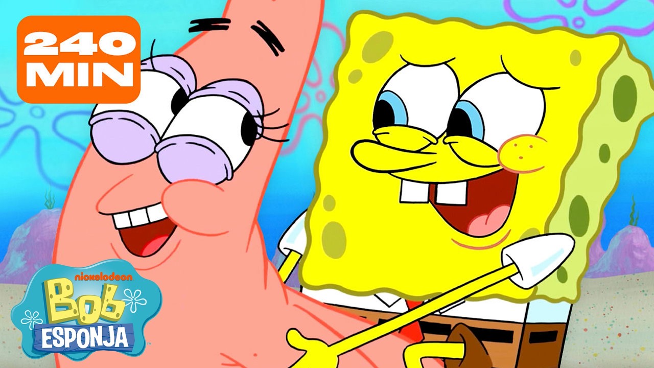 Bob Esponja | 4 horas de aventuras do Bob Esponja e do Patrick 🧽⭐ | Bob Esponja em Português