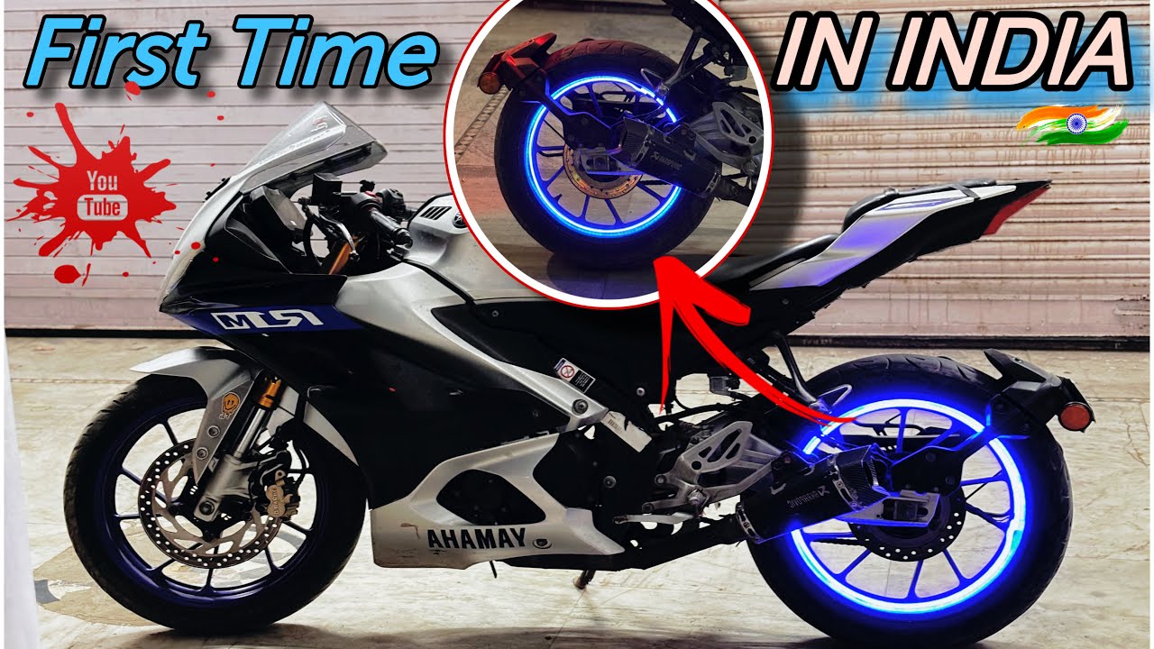 On wheel running rgb light in r15m & all bike&rsquo;s full tutorial  || first time in India 🇮🇳