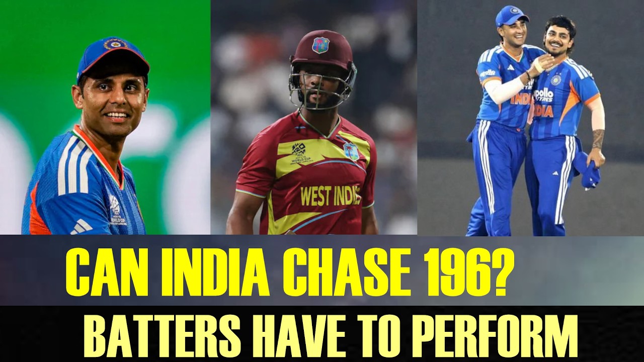 LIVE : IND vs WI | CAN INDIA CHASE 196? | 3 CATCHES DROPPED | LAST 5 OVERS - 70 RUNS |