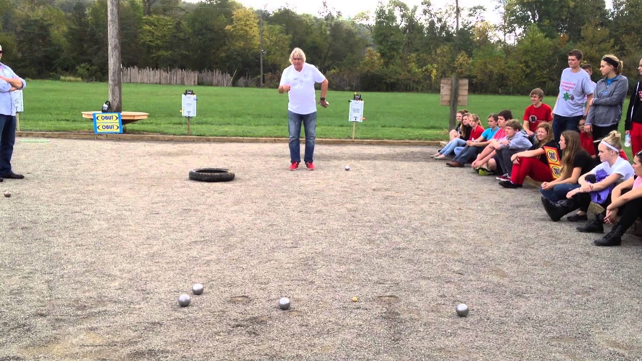 Marco Foyot demoing Petanque Shooting for Bellefontaine French Club 10/3/13