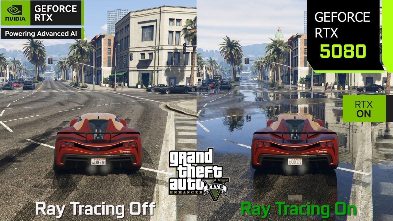GTA 5 Enhanced Ray Tracing On vs Off - The Ultimate Graphics/Performance Comparison | RTX 5080