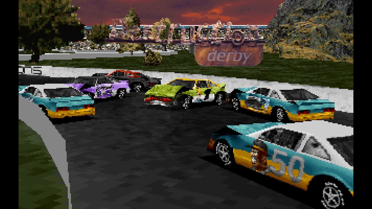 Destruction Derby / #8 CrossOver - Gameplay (PC DOS 4K)