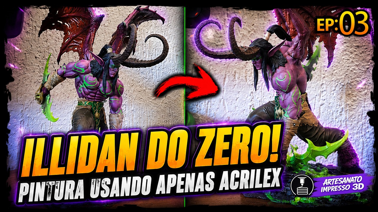Illidan do Zero (Ep. 3) – Pintura Candy com Acrilex (Cor Viva sem Perder Saturação)