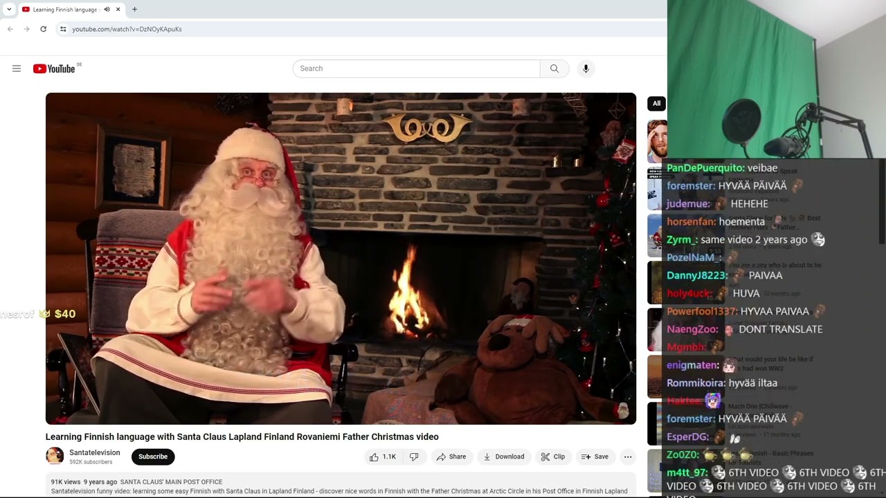 Forsen Reacts to Learning Finnish language with Santa Claus Lapland Finland Rovaniemi Father Christm