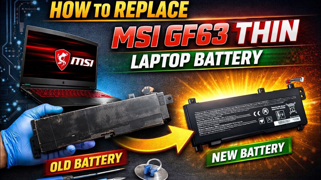 How To Replace MSI GF63 Thin Laptop battery with a New Battery 