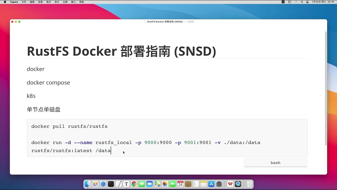 RustFS Docker 部署指南 SNSD