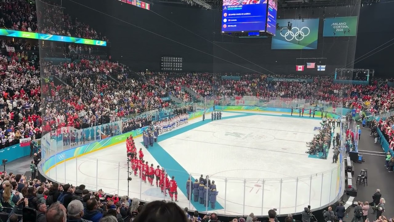2026 Winter Olympics - Gold Medal Hockey game. American Anthem
