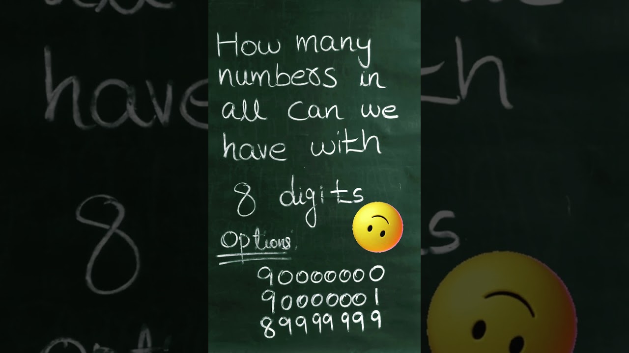 How many 8 digit numbers are there in all?learn & answer
