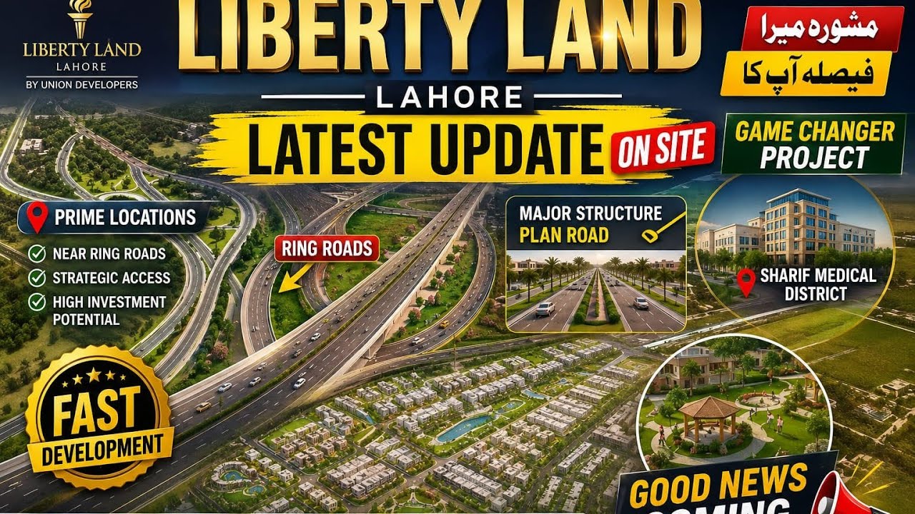 !Liberty Land Lahore Latest News 🚨 |Motorway Connectivity|Sharif MedicalDistrict |Development Update