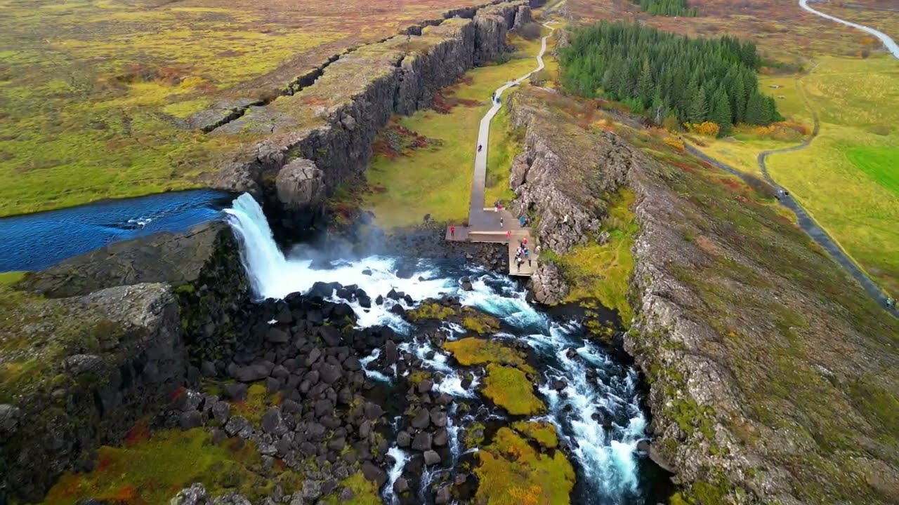 2025 09 27 ICELAND - AERIAL - THINGVELLIR NATIONAL PARK   - ALMANNAGJÁ GORGE