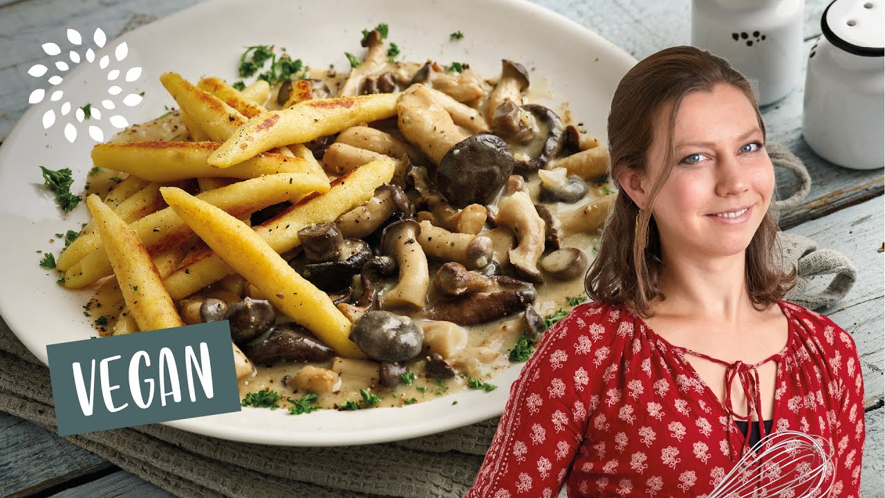 Vegane Schupfnudeln mit Pilzsauce [Rezept]