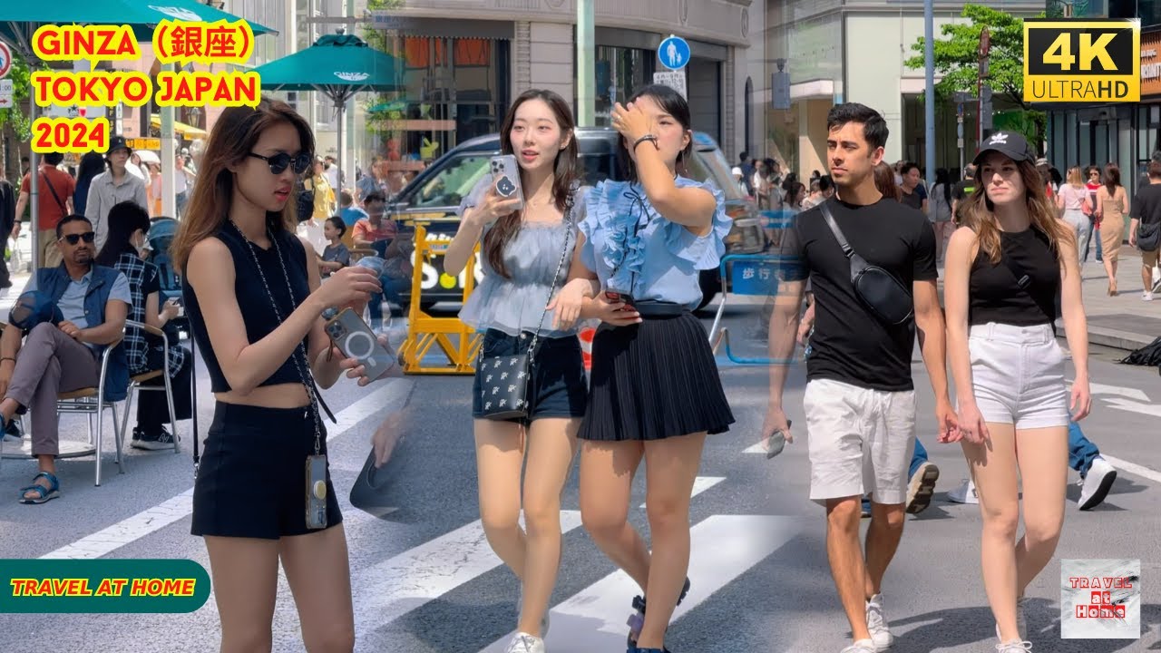 4k hdr japan travel 2024 | Walk in Ginza（銀座）Tokyo japan |  Relaxing Natural City ambience