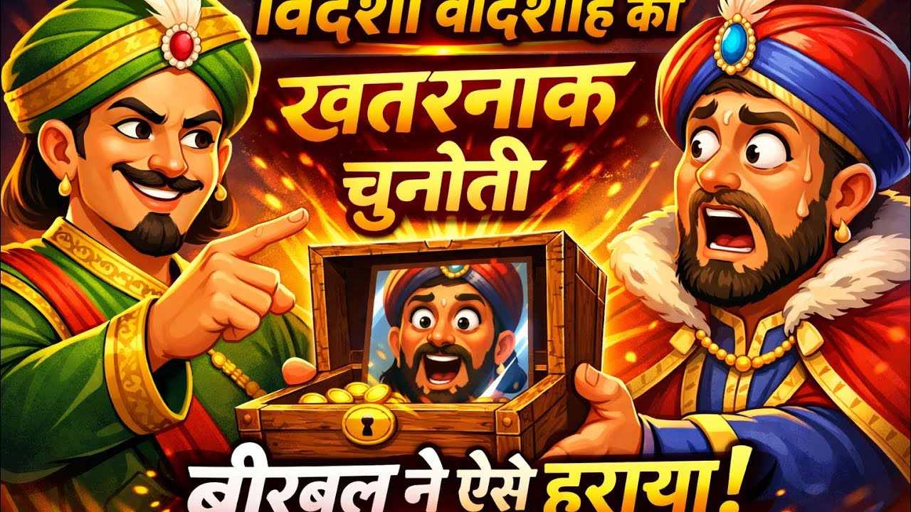 “विदेशी बादशाह की कठिन चुनौती – बीरबल ने ऐसे जीता पूरा दरबार!”#AkbarBirbal#BirbalKiChaturai
