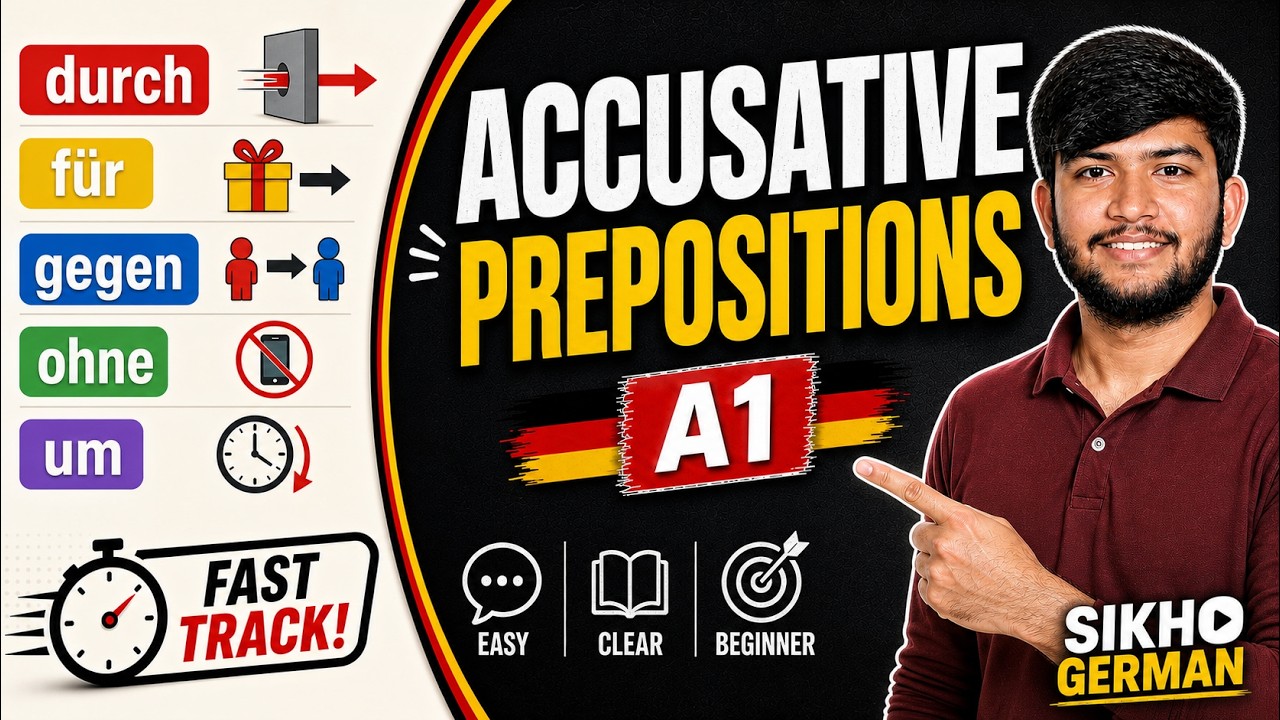 A1 - Lesson 12 | Akkusativpräpositionen | Accusative Prepositions | GermanLanguageCourse|SikhoGerman