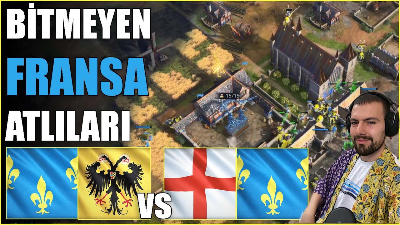 FRANSA KUTSAL vs FRANSA İNGİLİZ - 2v2 Bol Agresif Çatışmalar | AoE4 Oynayış Takımlı Dereceli