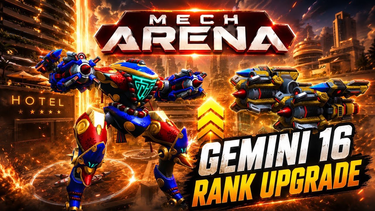 🔥 GEMINI 16 RANK UPGRADE! INSANE DAMAGE 😱 | Mech Arena Gameplay