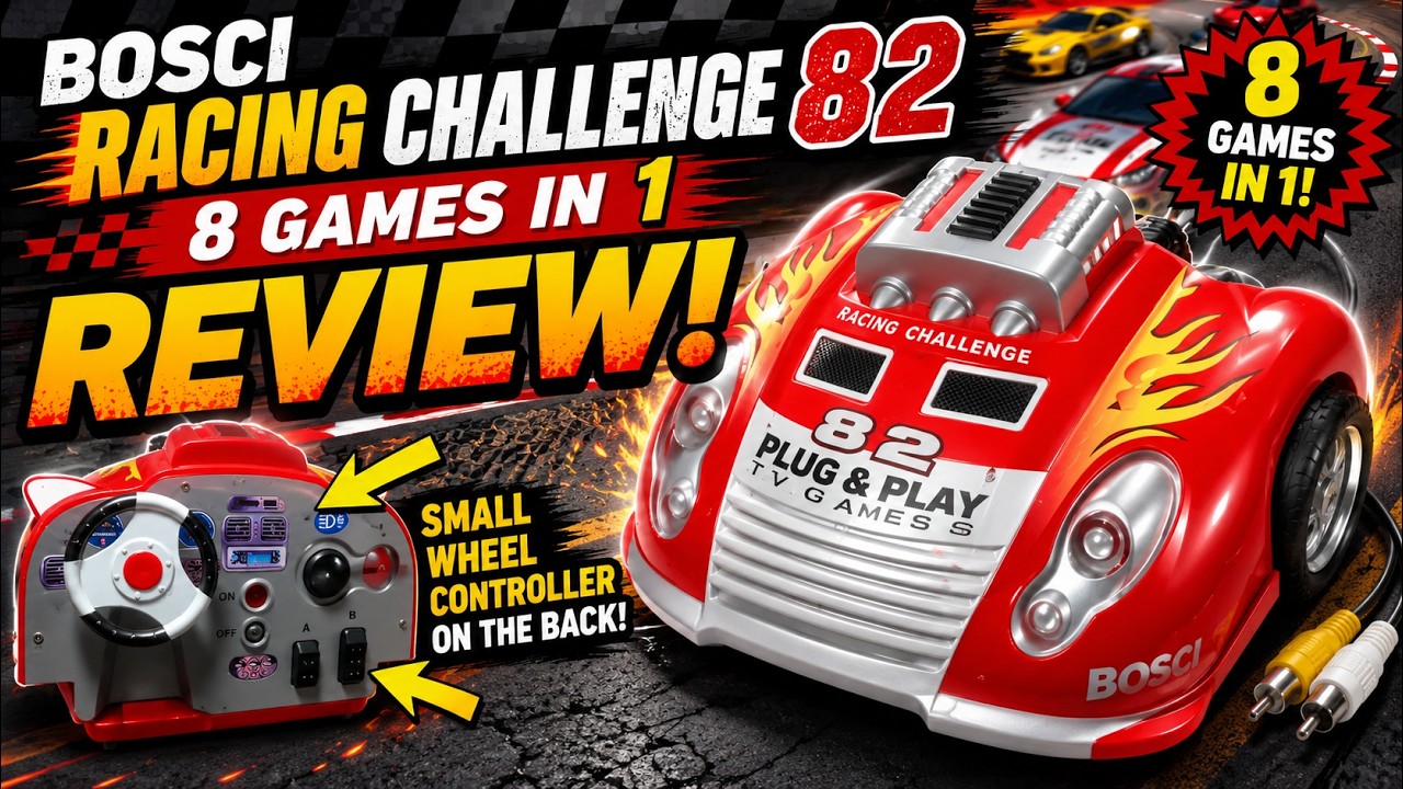 Racing Challenge 82 - 8 Games In 1 Plug n Play TV Games Review - Wheel Controlled?!
