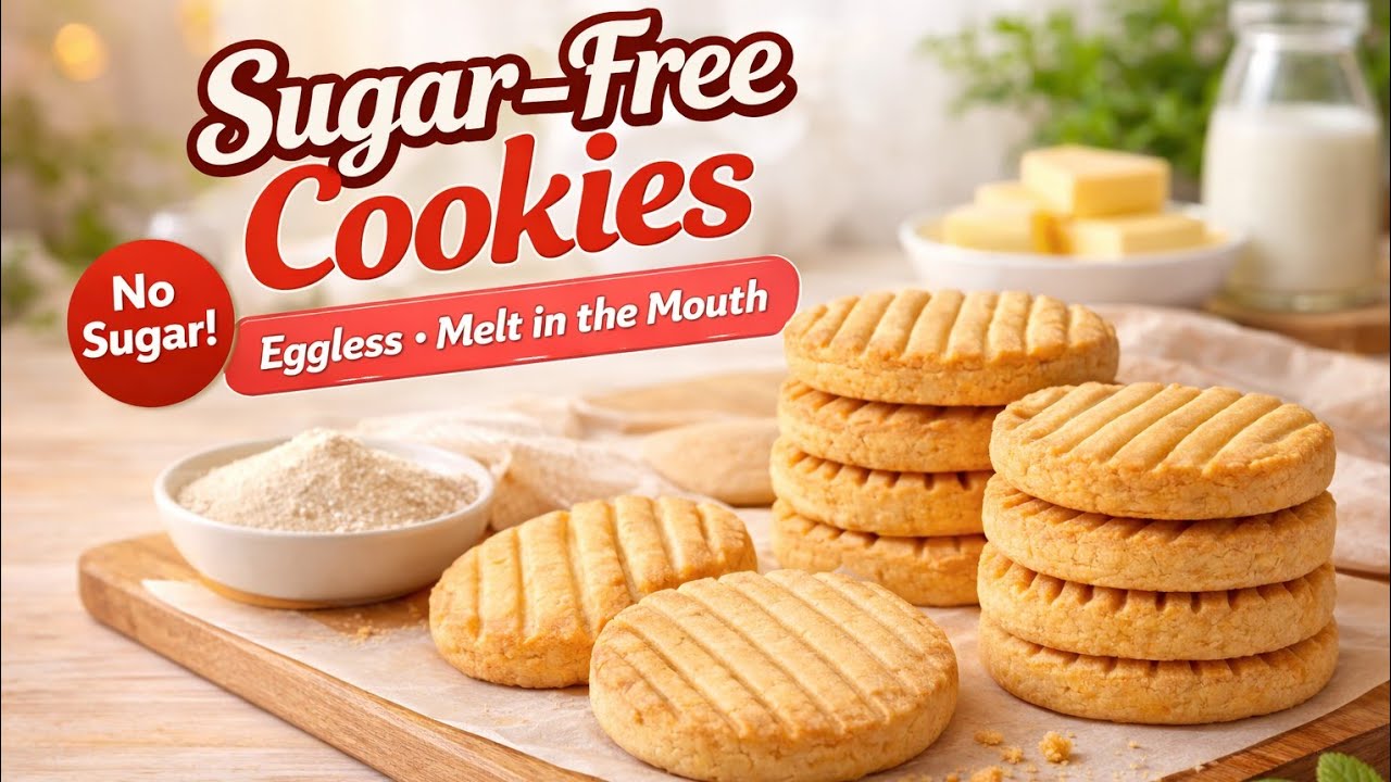 Bakery Style Sugar-Free Cookies | Eggless & No Refined Sugar | Crispy Tea Time Biscuits