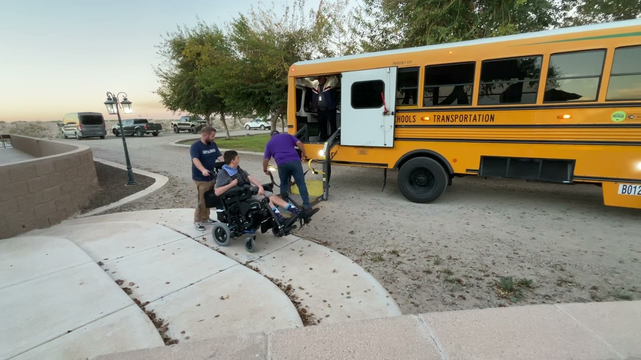 Carter school bus ride “wheelchair lift may cause excessive excitement” kinda day. 