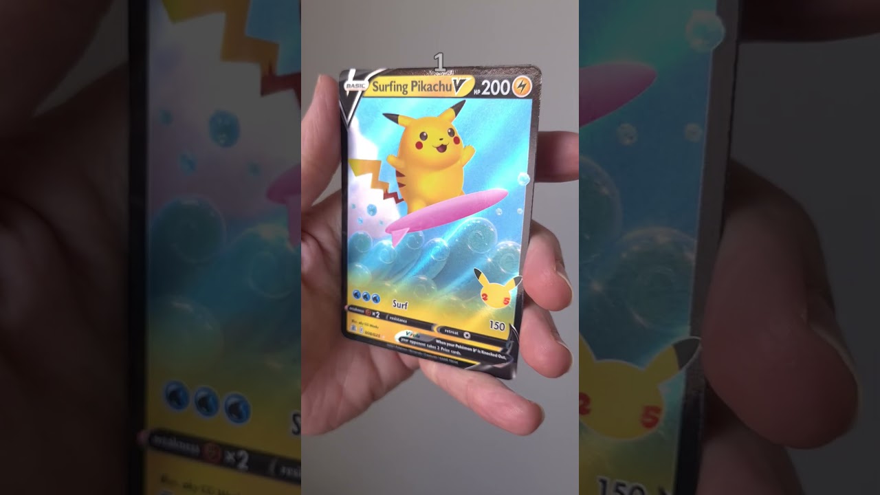 Surf&rsquo;s Up, Pikachu! 🌊💛 Card Value Friday &ndash; Pok&eacute;mon Celebrations Surfing Pikachu V!