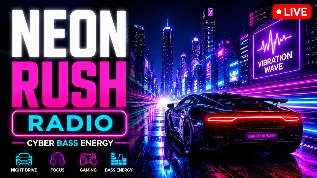🌃 NEON RUSH RADIO — Futuristic Night Drive ⚡ Cyber & Synthwave Live