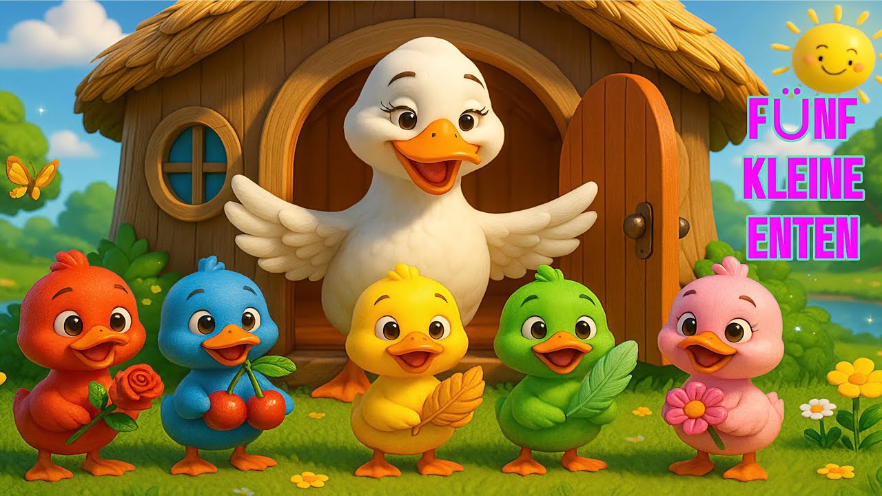 F&Uuml;NF KLEINE ENTEN AUF ABENTEUER! 🦆🎨 Farben lernen f&uuml;r Kinder | Lustiges Kinderlied #kindermusik
