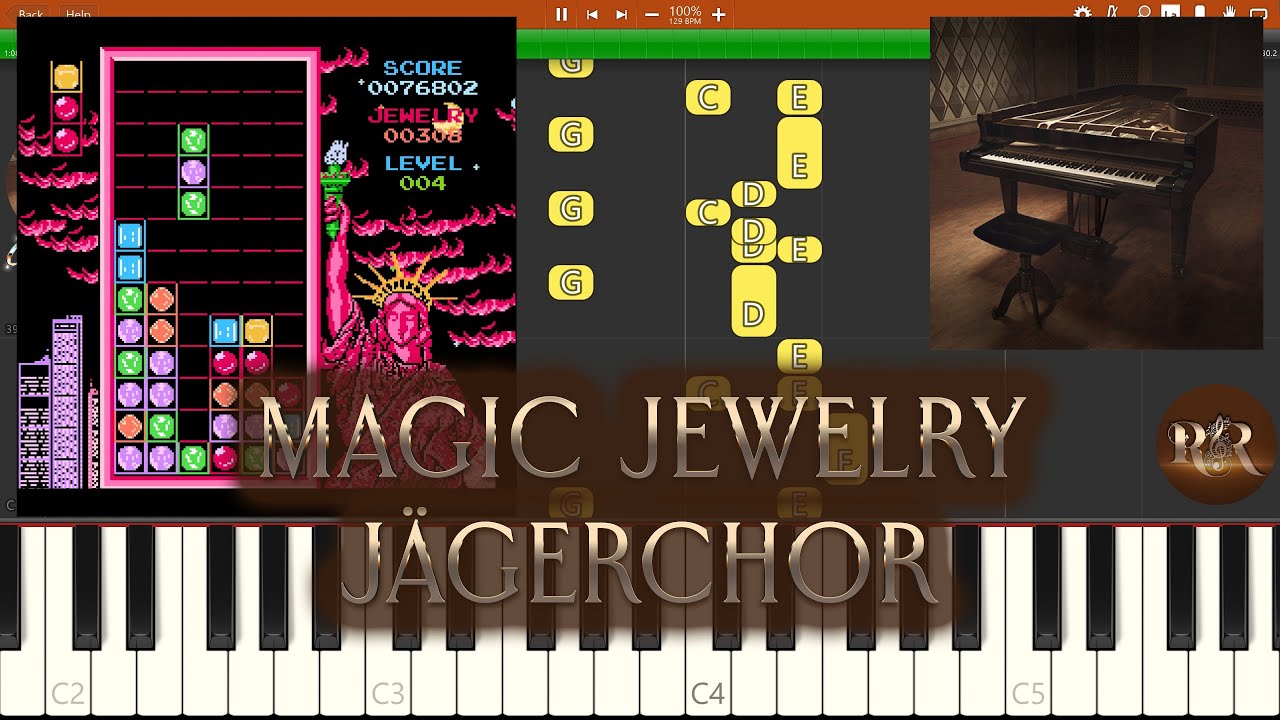Magic Jewelry Music - Jägerchor - Level 004 NES Soundtrack - Synthesia Piano