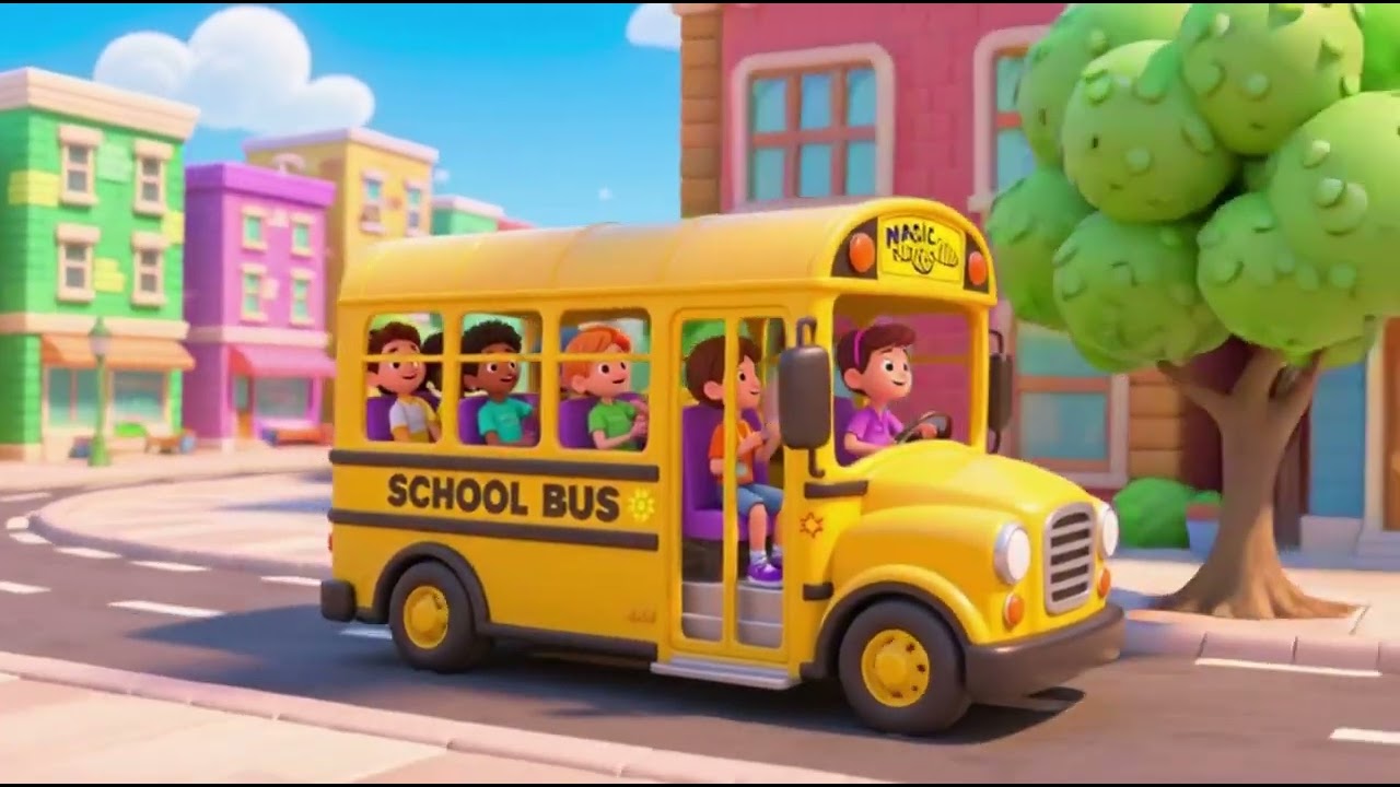 Wheels on the Bus – Magic School Bus 🚌✨ | Nursery Rhymes & Kids Songs | Fun Learning Ride
