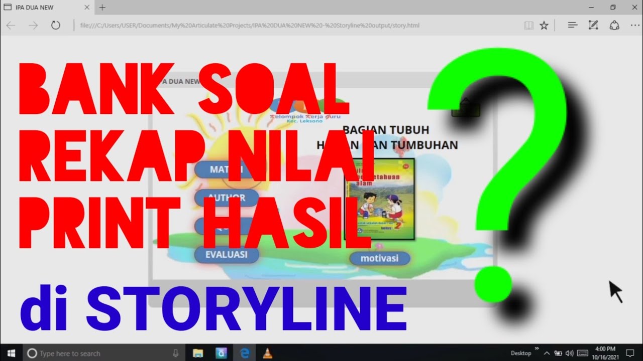 Bikin bank soal rekap nilai dan print nilai siswa di articulate storyline 3