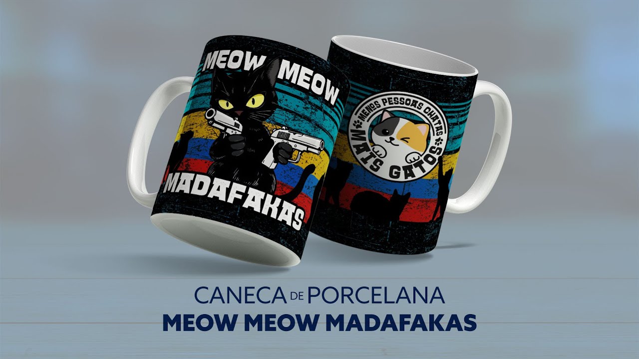 Caneca de Porcelana 325ml BLACK CAT MADAFAKAS