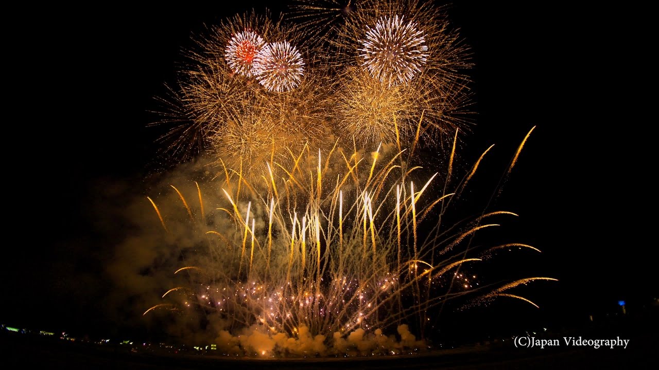 【4K 会津花火】第1回 全国煙火競演会 2016 オープニングワイドスターマイン 1st Aizu All Japan Fireworks Collaboration