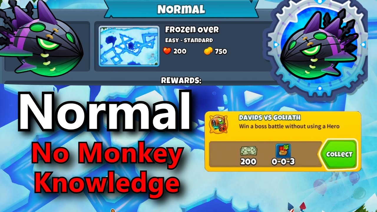 Lych Normal Tutorial  ||  No Monkey Knowledge + No Hero Achievement  ||  Frozen Over (BTD6)
