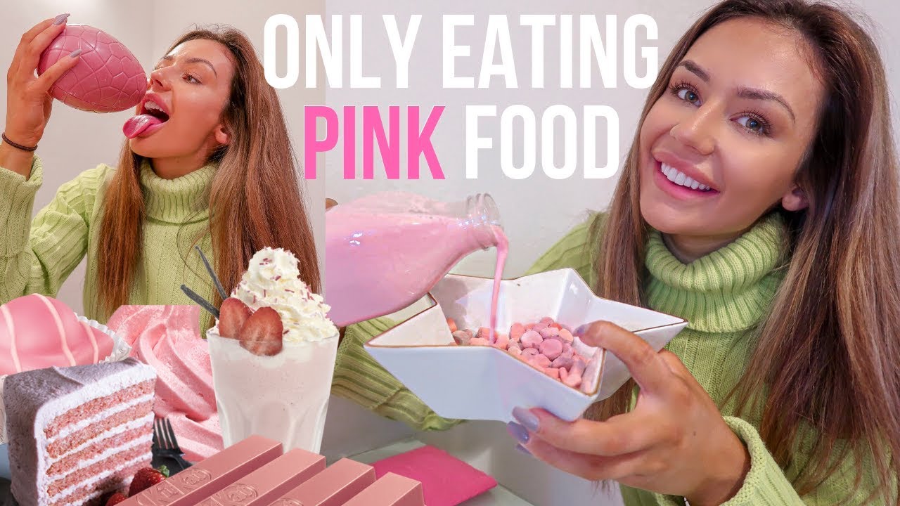 I Only Ate PINK FOOD for 24 hours challenge!!!!