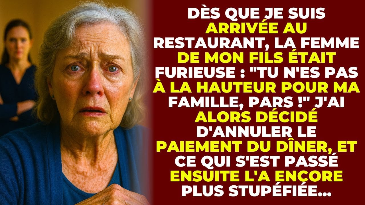 Au Restaurant, La Femme De Mon Fils A Dit : 