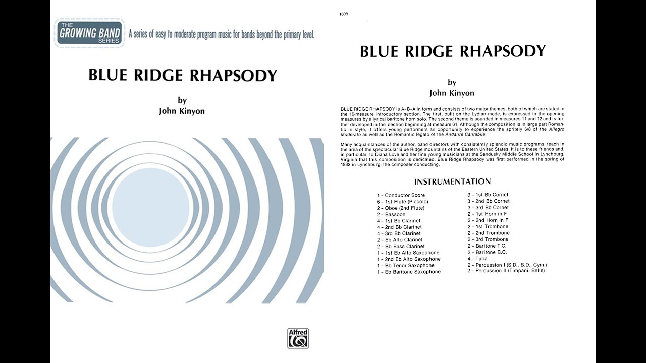 Blue Ridge Rhapsody, by John Kinyon – Score & Sound