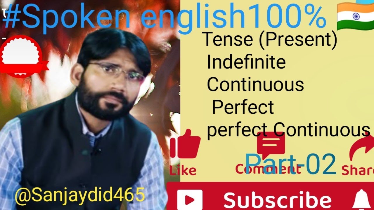 #spokenenglish100% part-02 @Sanjaydid465Types ofTense present/past/future (केवल तीन मिनट में याद )📚🙏