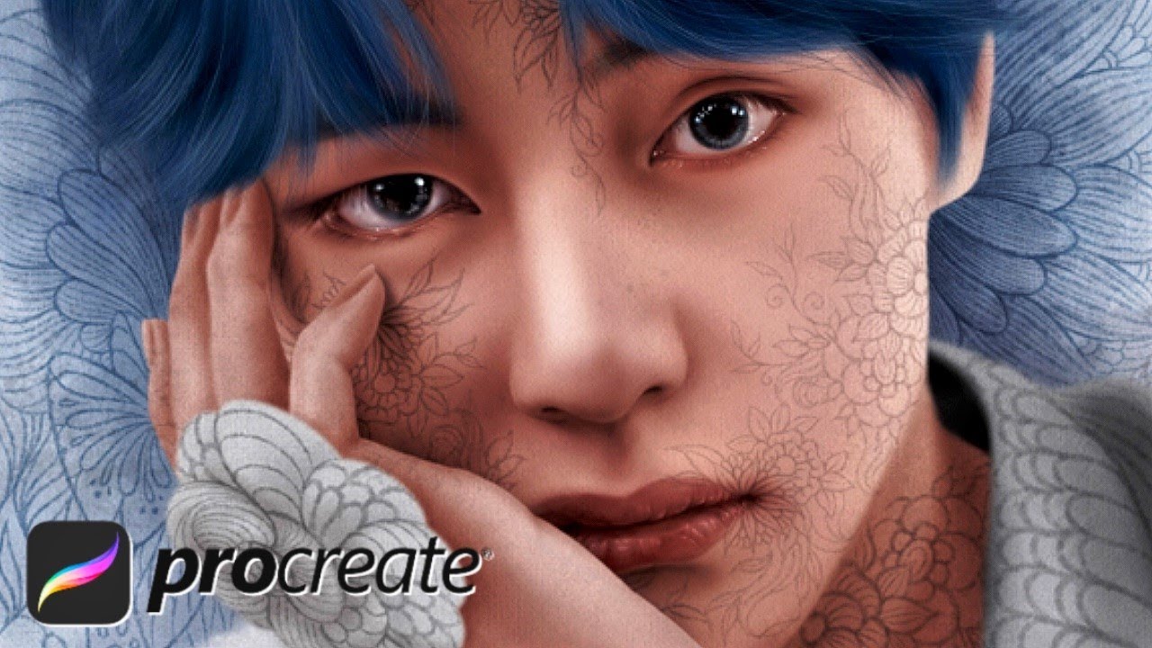 How I draw BTS&rsquo;s V fanart - Digital drawing on Procreate complete process