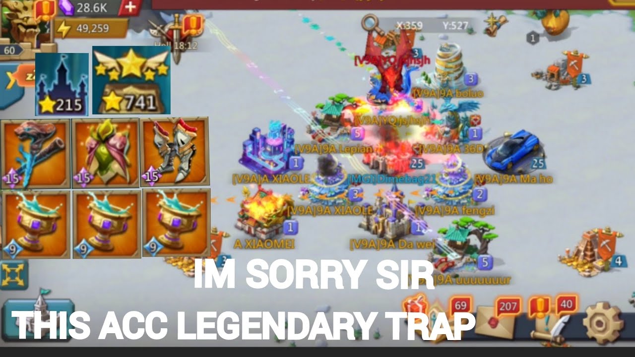 MY LEGENDARY RALLY TRAP BACK ACTION..V9A COME..LORDS MOBILE