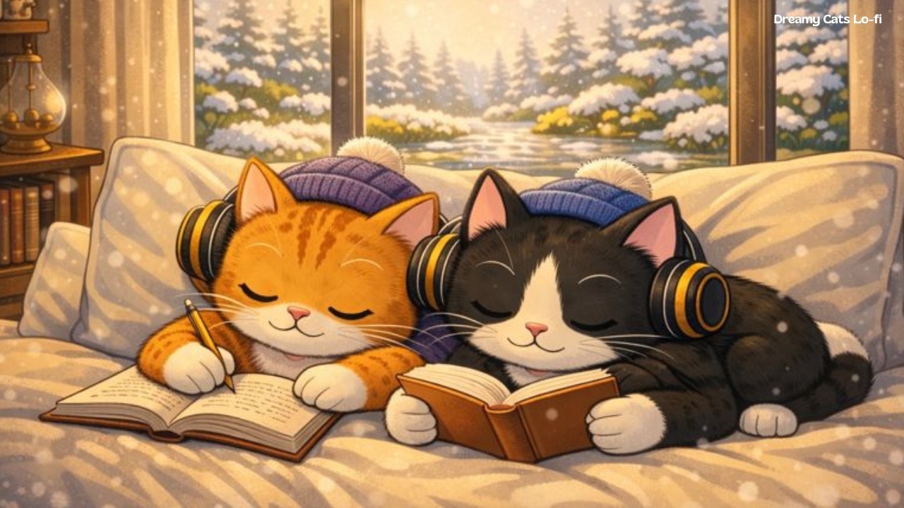 Soft Winter Days with Lo-Fi Cats ☕ Jazz Beats for Study, Work & Rest