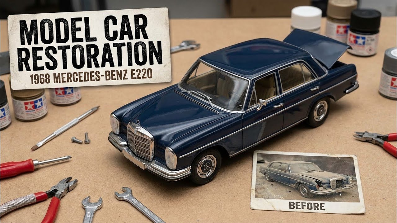 1968 Mercedes-Benz E220 Model Car Restoration | Vintage Classic Diecast Rebuild