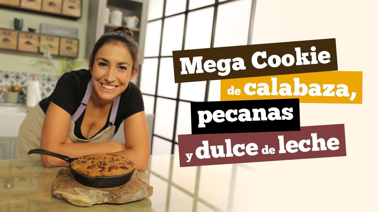 Mega cookie de calabaza, pecanas y dulce de leche