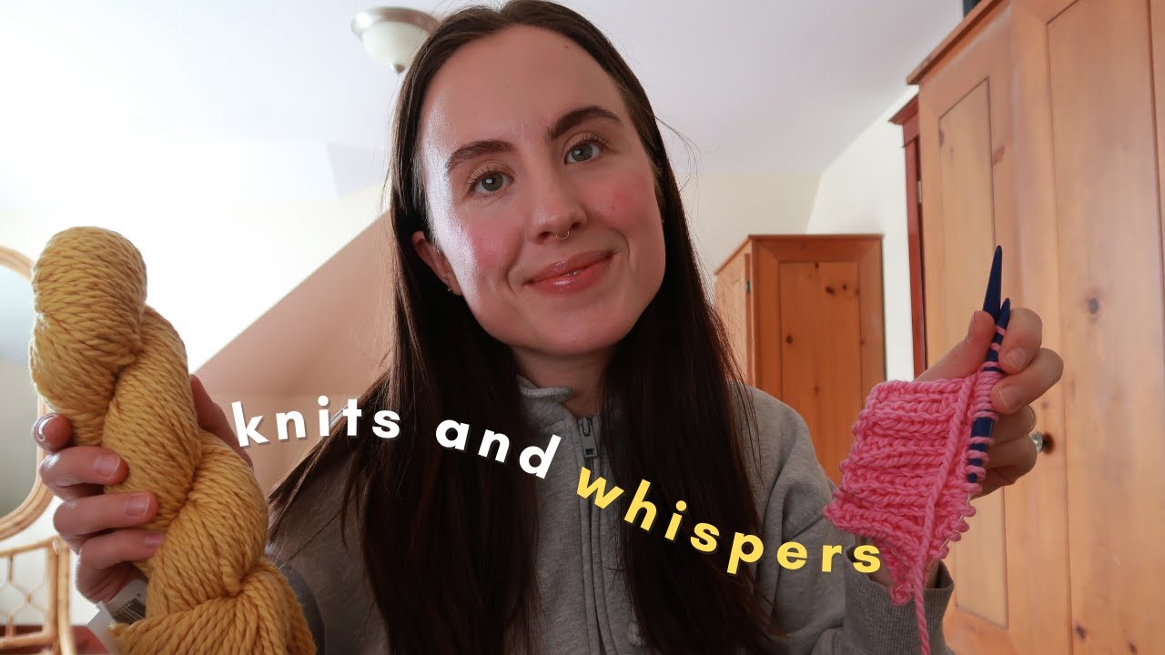 ASMR Whispered Yarn Collection + Knit With Me 🧶 *crisp, clicky whispers*