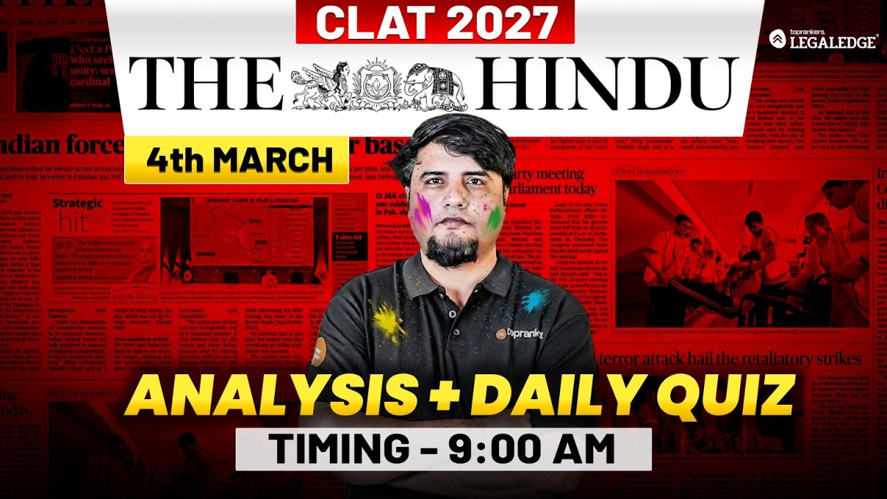 CLAT 2027 Preparation | The Hindu Analysis | Daily Current Affairs | Mayur Sir | LegalEdge
