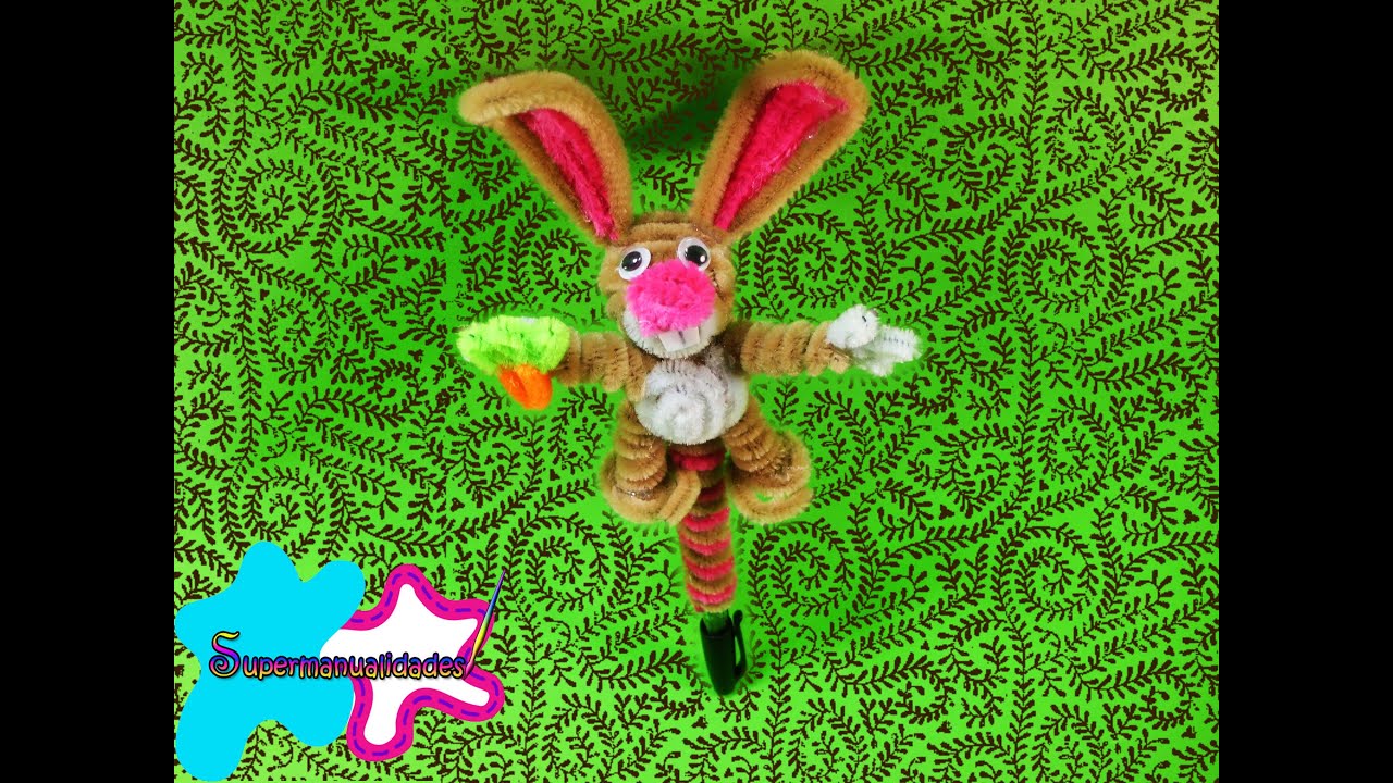 Conejito de limpia pipas para decorar tus plumas ๑SUPERMANUALIDADES๑