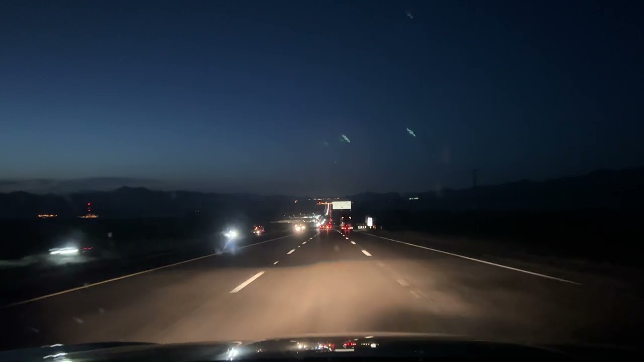 Night time driving by Primm Nevada