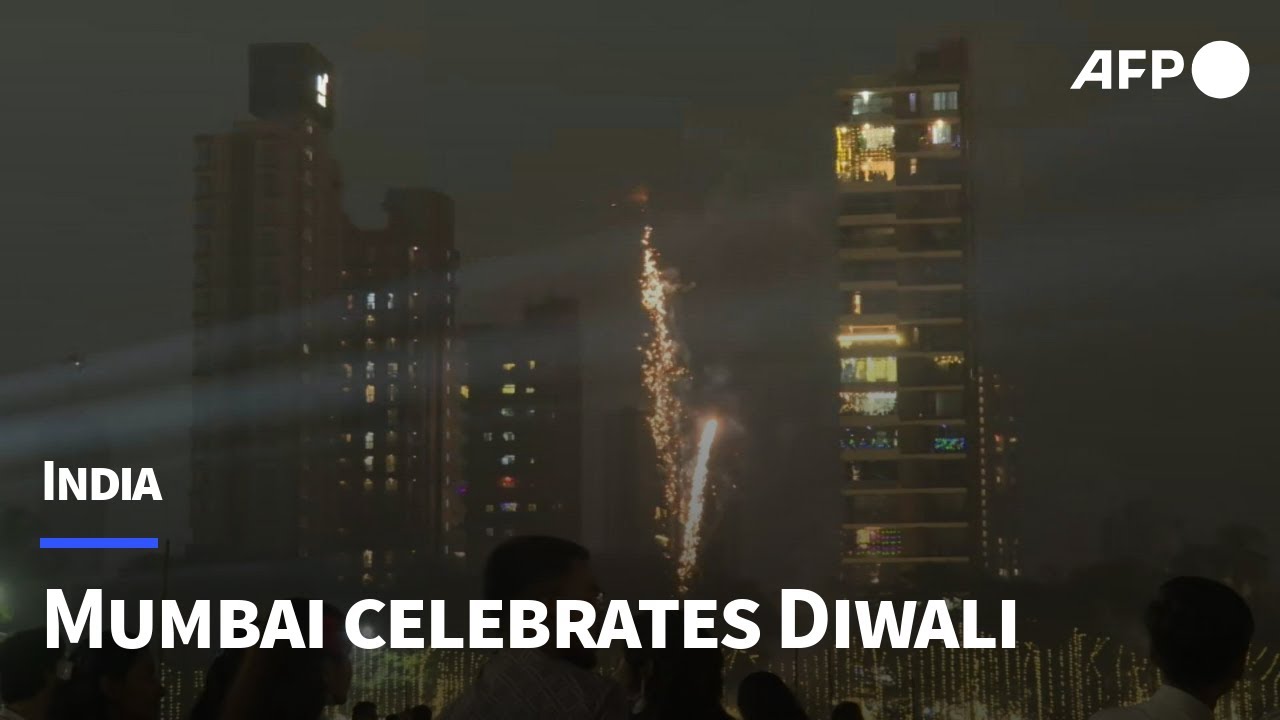 Fireworks illuminate the sky as Mumbai celebrates Diwali, the festival of lights | AFP