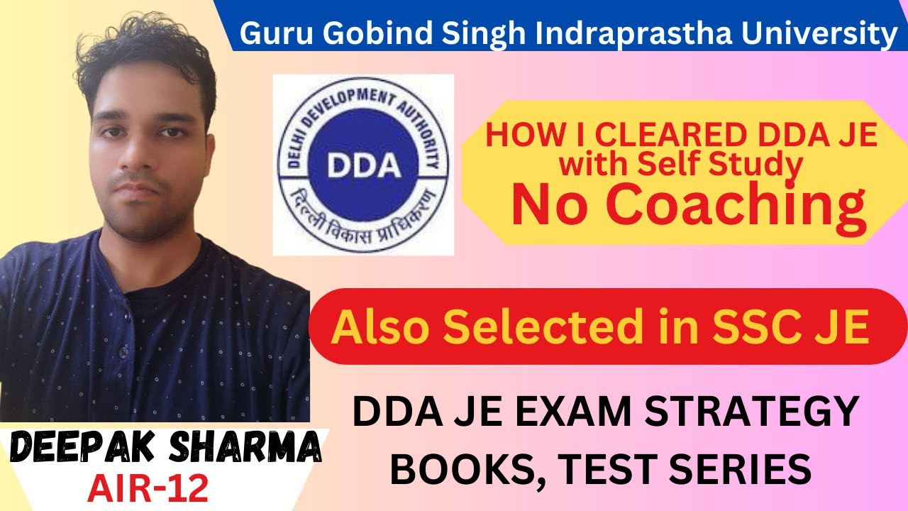 How I cracked DDA JE in first exam in first attempt | DEEPAK SHARMA | #ddaje2023 #dda